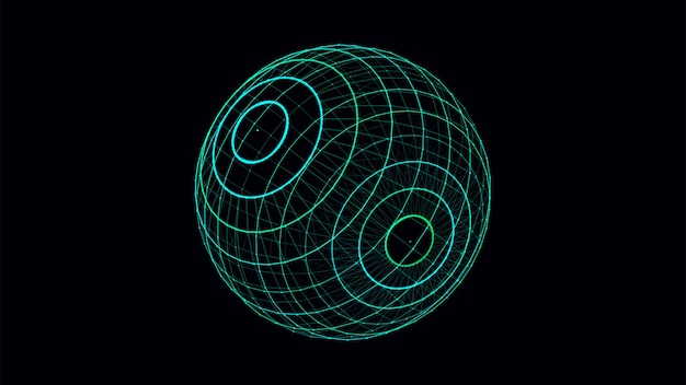 Bølge af partikler. Abstrakt baggrund med en dynamisk bølge. Big data. Vektorillustration