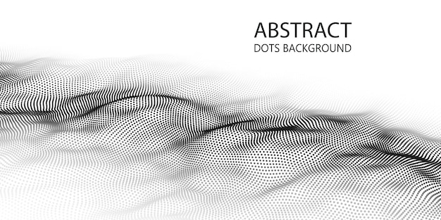 Bølge af partikler. Abstrakt baggrund med en dynamisk bølge. Big data