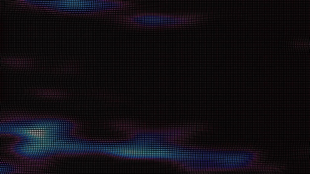 Bølger af farverige punkter. Digitalt datastænk fra punktarray. Futuristisk element i brugergrænsefladen med glat fejl.