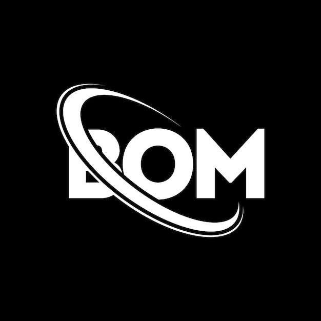 bom logo bom letter bom letter logo design initials bom logo linked with circle and uppercase monogram logo bom typography for technology business and real estate brand