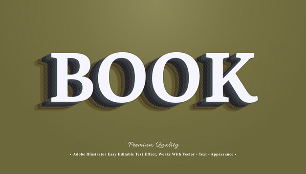 book 3d text style effect