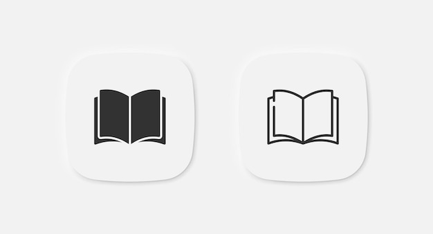 Book icon Open literature sign Textbook symbol Education page icons Vector isolated sign