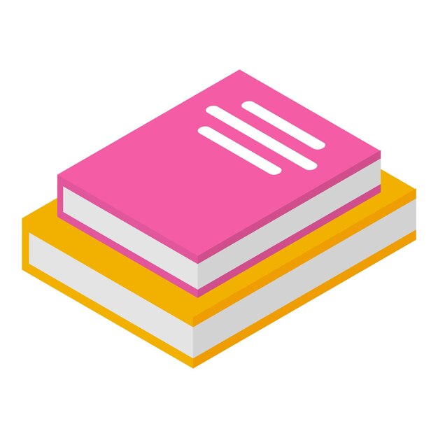 book stack icon isometric of book stack vector icon for web design isolated on white background