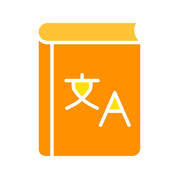 Book with translator dictionary line icon Studying reading diary school university selfeducation Vector color icon on a white background for business and advertising
