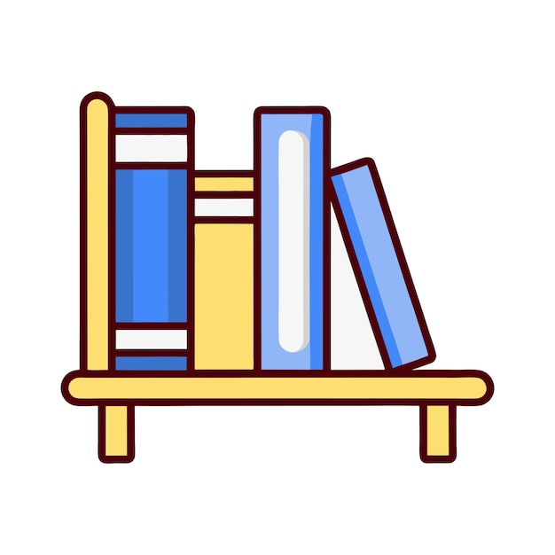 Bookshelf icon vector design on white background