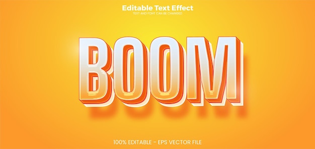 boom editable text effect in modern trend style