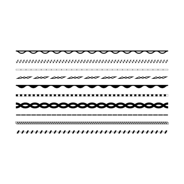 Border frame icon divider horizontal line vector shape icon for decorative vintage doodle element for design in vector illustration