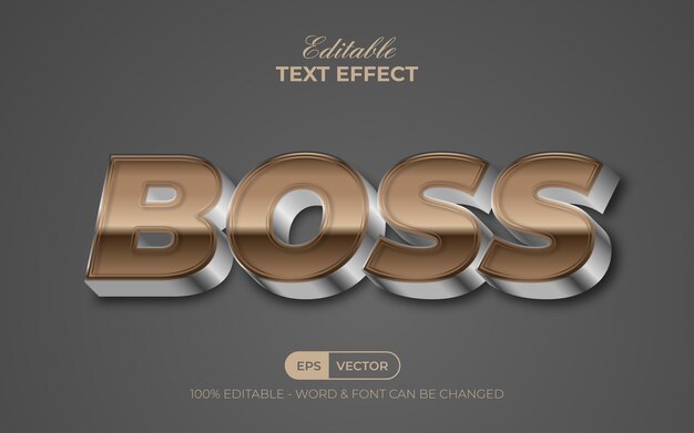 Boss text effect gold silver style Editable text effect