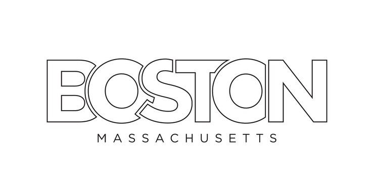 Vektör boston massachusetts usa typography slogan design america logo with graphic city lettering for print and web