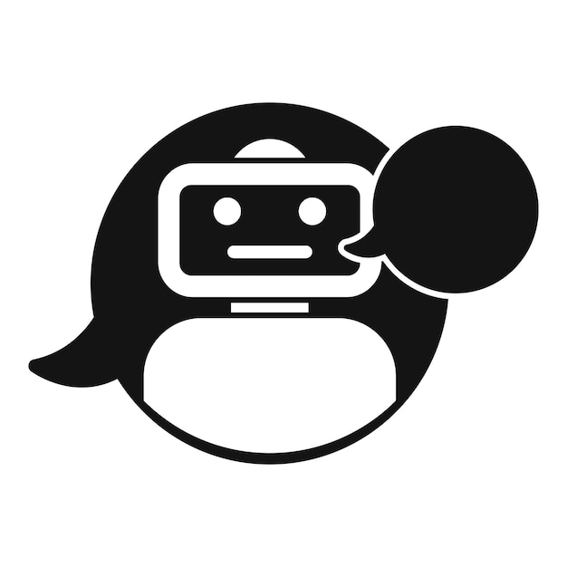 Bot chat support robot icon simple vector Ai contact help
