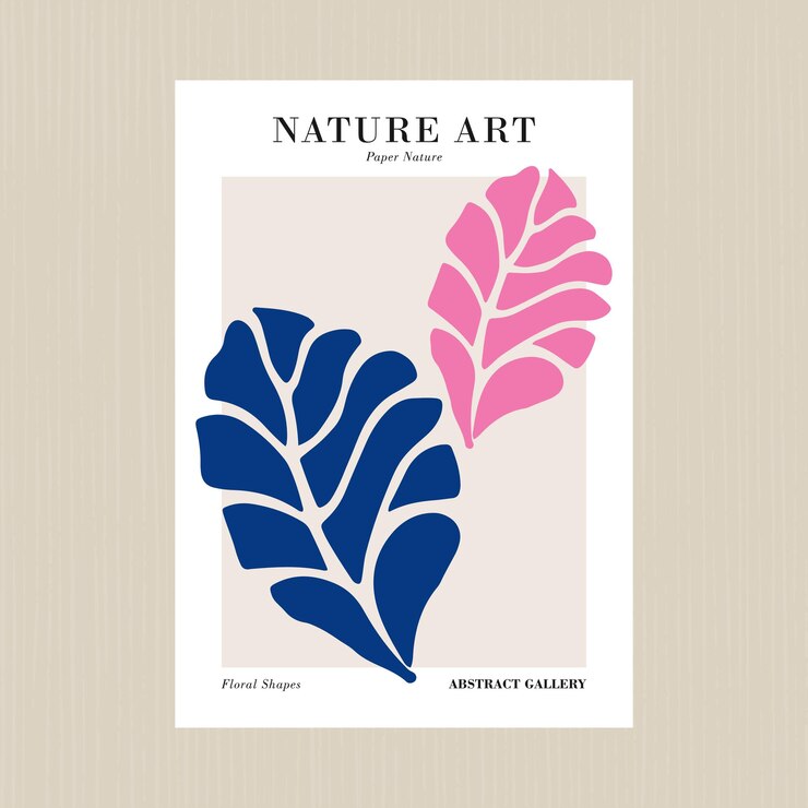 Vektör botanical modern poster print minimalist floral shapes vector art