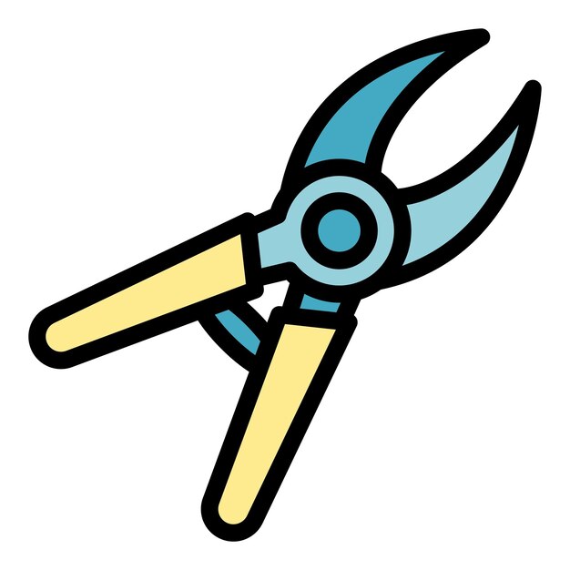 Botany shears icon Outline botany shears vector icon color flat isolated