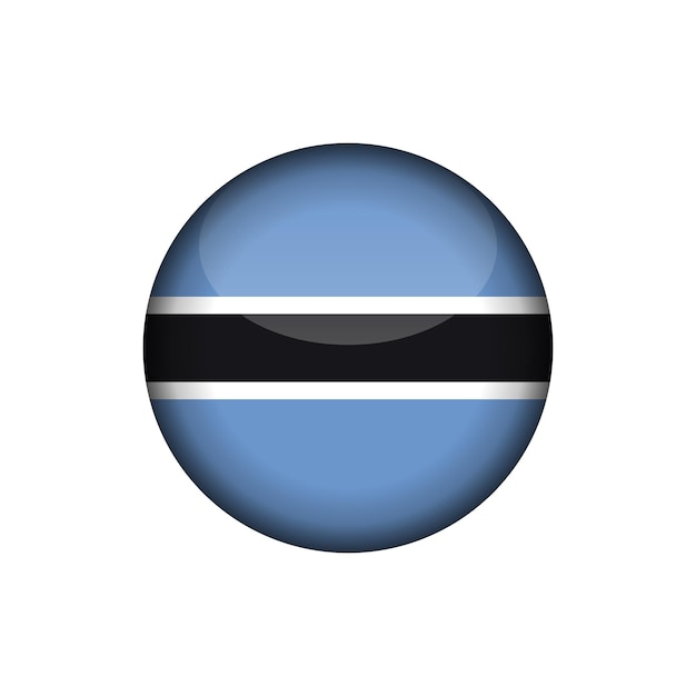 Botswana Flag Circle Button Vector Template