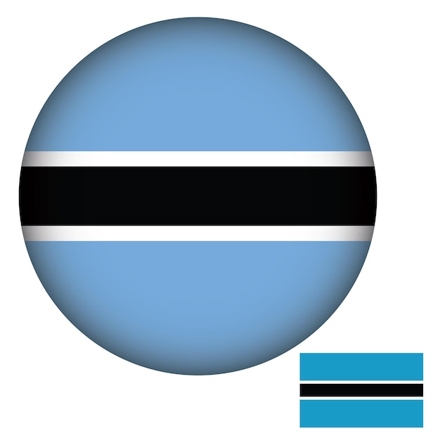 Botswana Flag Round Shape Vectors