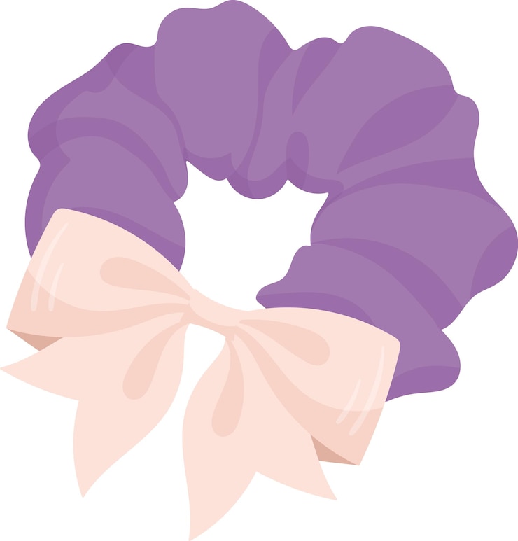 Vektör bow hair scrunchie