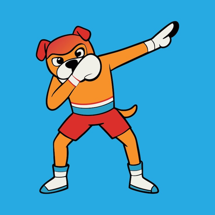 Vektör boxer dog dabbing