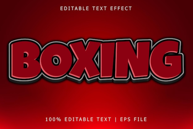 Boxing editable Text effect 3 Dimension emboss simple style