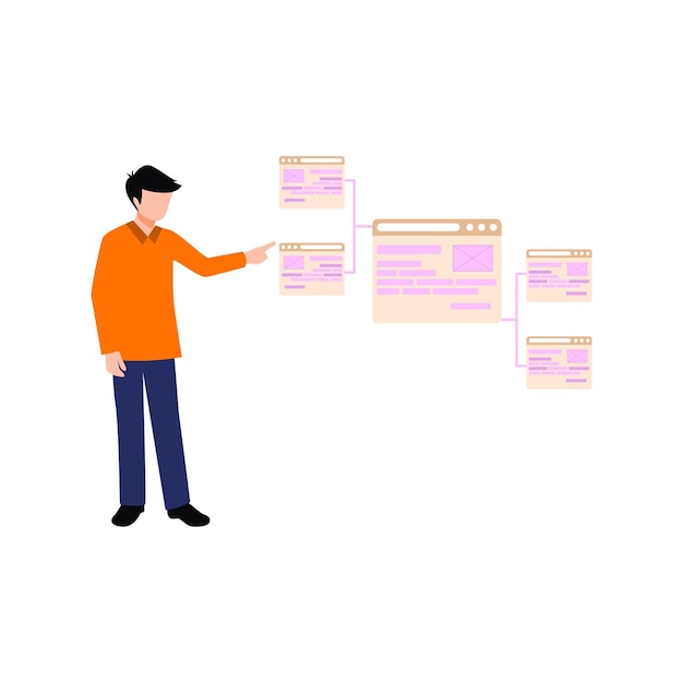 Boy looking at web page networks