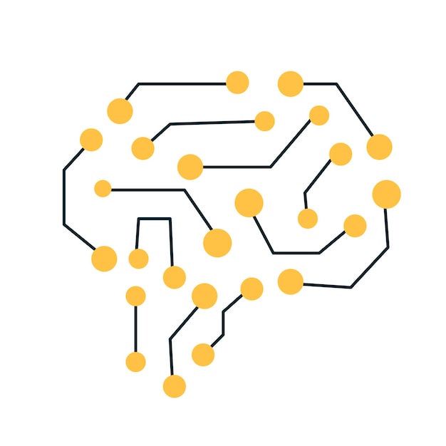Brain ai tech concept Artificial intelligence vector symbol illustration