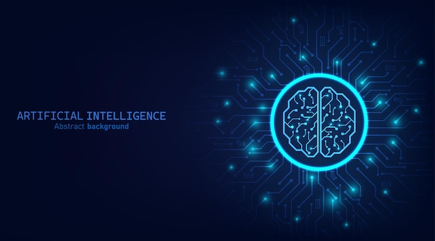 Brain circuit on circuit motherboards Artificial intelligence abstract backgroundTechnology concept