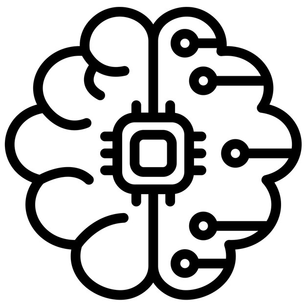 brain circuit vector icon illustration of artificial intelligence iconset