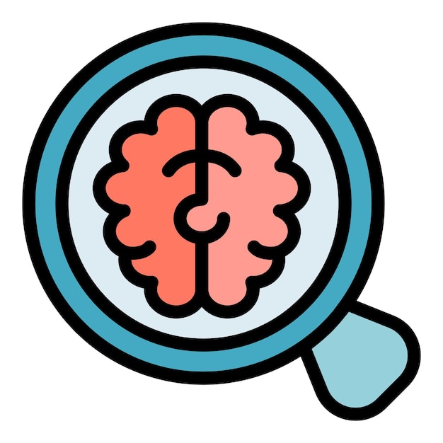 Brain examination icon outline vector Xray machine Care anatomy color flat