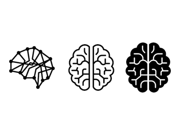 brain icon logo design template isolated illustration