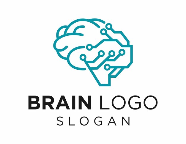 Brain logo design created using the Corel Draw 2018 application with a white background