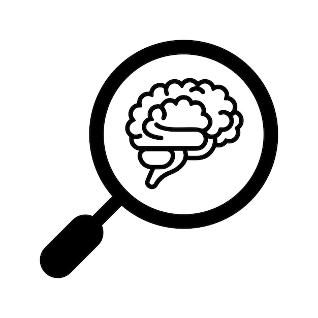 Brain search IconBlack vector