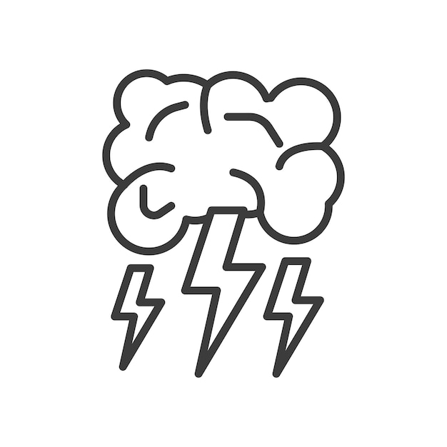 Brainstorm line icon isolated on white background