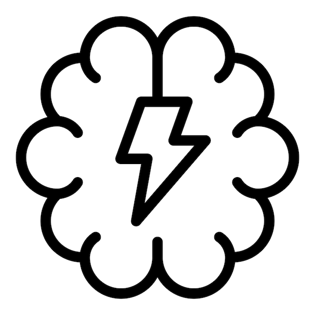 Brainstorming concept with lightning bolt