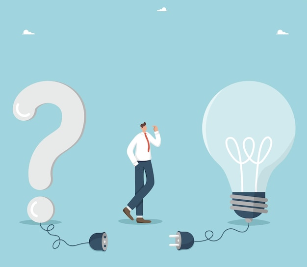 Brainstorming or creative thinking strategic planning to business prosperity searching for an idea