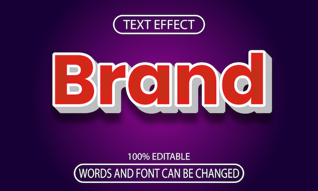 Brand text effect font 3D editable text effect
