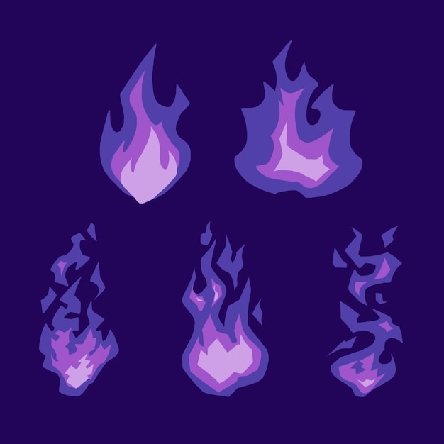 Brand violet simpel gradient ikoner sæt vektor billede Samling brand ikoner flammer symboler billede
