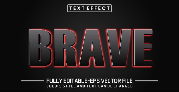 brave glowing red light background text effect editable text effect