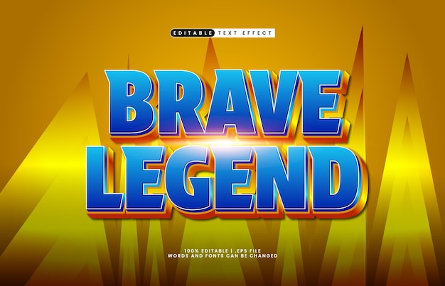 brave legend editable text effect with a super and brave text effect