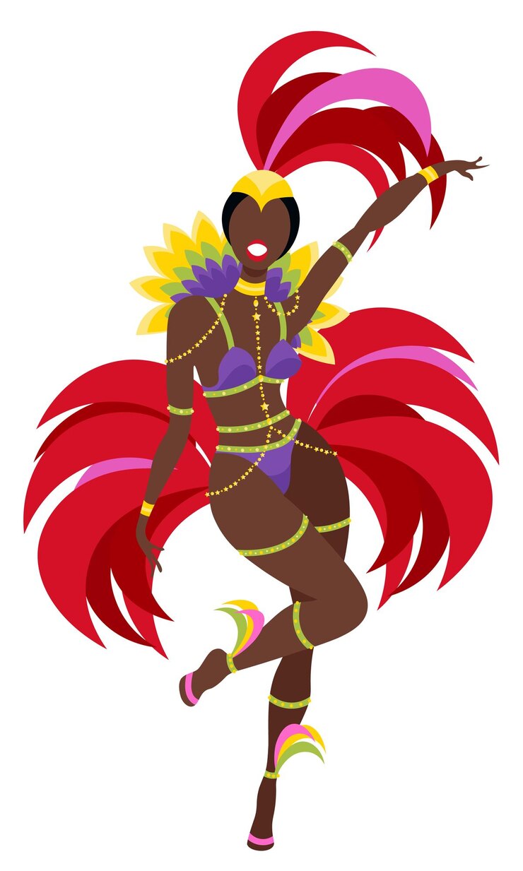 Vektör brazilian girl dancing samba