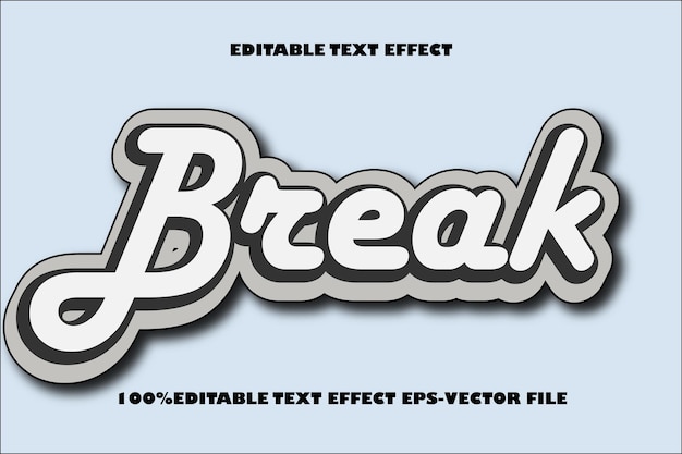 Break Effect Editable Text Effect 3D Emboss Gradient Style