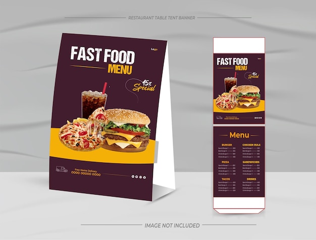 Breakfast Restaurant Table Tent design template