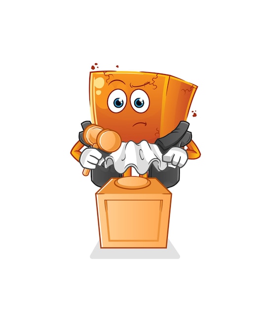 brick judge holds gavel. character vector