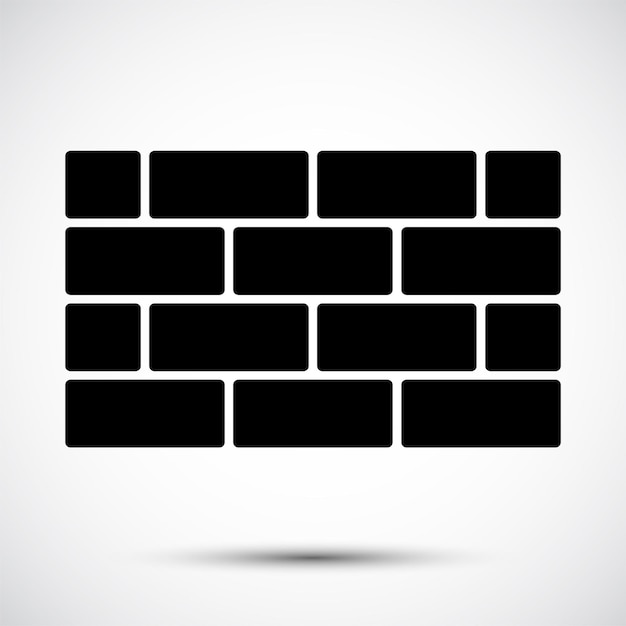 Brick Wall Icon Symbol Sign Isolate on White BackgroundVector Illustration EPS10