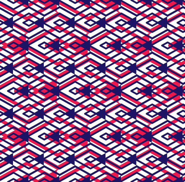 Bright abstract seamless pattern with interweave lines. Vector colorful wallpaper with stripes. Overlay endless decorative background.