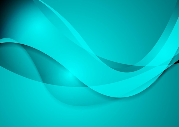 Bright abstract turquoise wavy corporate background Vector design