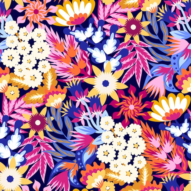 bright and bold floral wallpaper