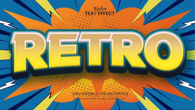 Bright and colorful retro vector text effect in comic style