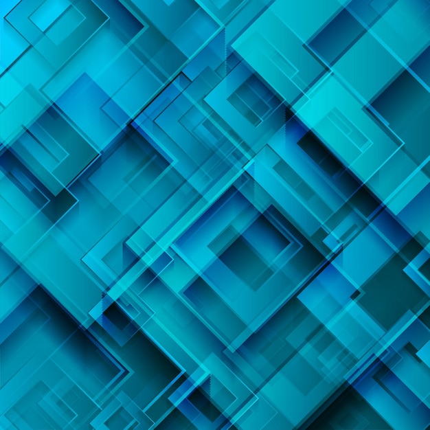Bright blue glossy squares abstract technology background