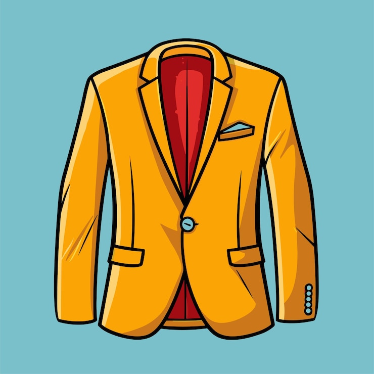 Vektör bright color suit blazer icon in cartoon style isolated on neutral background vector illustration