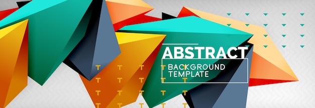 bright colorful triangular poly 3d composition abstract geometric background minimal design polygonal futuristic poster template
