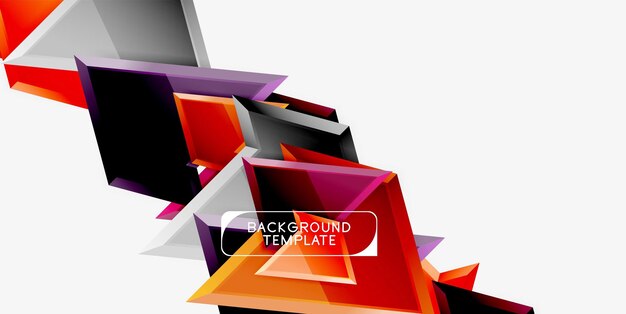 Bright colorful triangular poly 3d compositionabstract geometric background minimal design polygonal futuristic poster
