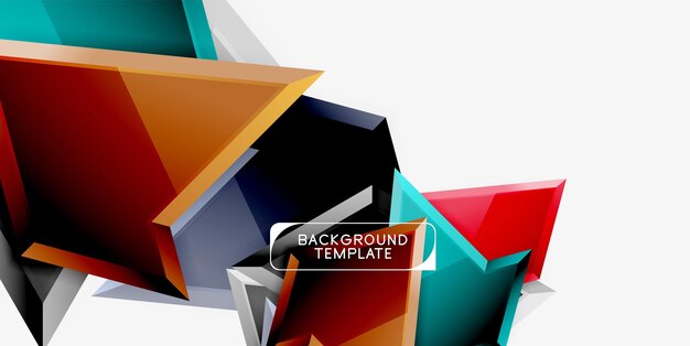 Bright colorful triangular poly 3d compositionabstract geometric background minimal design polygonal futuristic poster